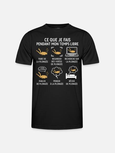 faire de la plongée - T-shirt sport Homme - noir