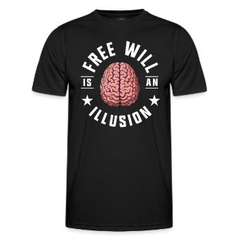 Le libre arbitre est une illusion drôle de conception de cerveau - T-shirt sport Homme - noir - Devant - AI Model Male 178 dark (178cm)