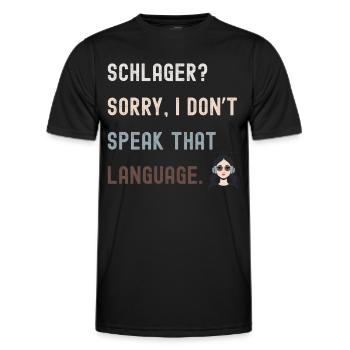 Lustiges Anti-Schlager Shirt für Musikfans - Männer Funktions-T-Shirt - Schwarz - Vorne - AI Model Male 178 dark (178cm)