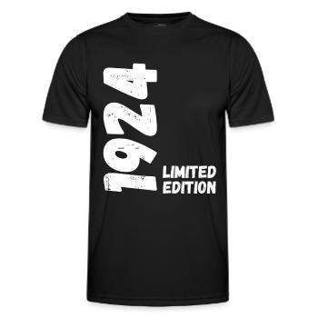 1924 Anniversaire en édition limitée - T-shirt sport Homme - noir - Devant - AI Model Male 178 dark (178cm)