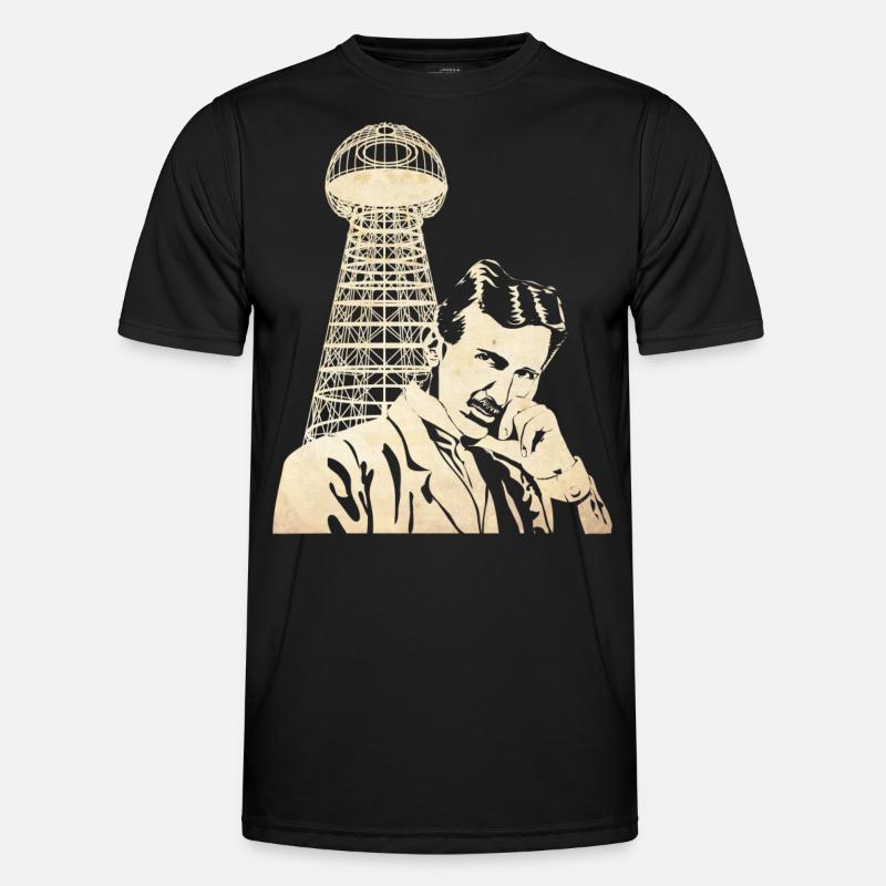 Nikola Tesla - Männer Funktions-T-Shirt - Schwarz