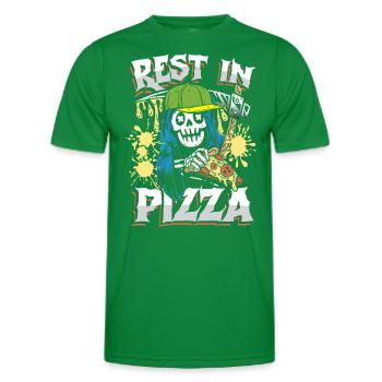 Rest in pizza - Men's Functional T-Shirt - kelly green - Front - AI Model Male 178 dark (178cm)