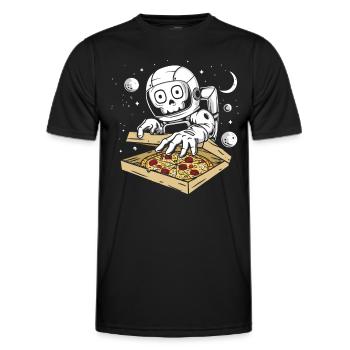 Astronaut pizza - Männer Funktions-T-Shirt - Schwarz - Vorne - AI Model Male 178 dark (178cm)