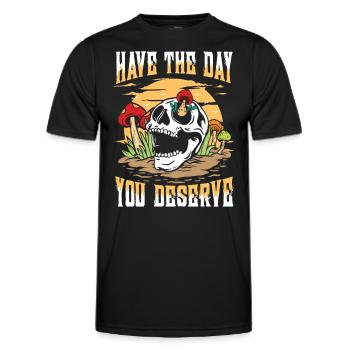 Have the day you deserve | extreme emotions - Men's Functional T-Shirt - black - Front - AI Model Male 178 dark (178cm)