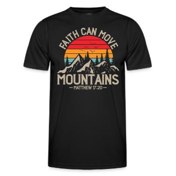 Faith can move mountains | campers & jesus trail - Men's Functional T-Shirt - black - Front - AI Model Male 178 dark (178cm)