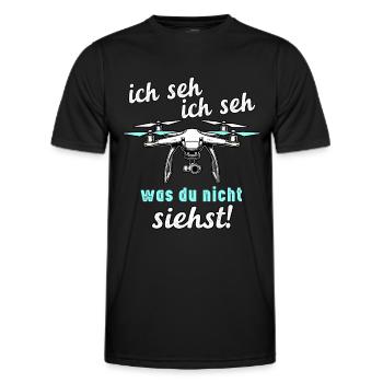 Drohnen - Ich Seh, Ich Seh - Männer Funktions-T-Shirt - Schwarz - Vorne - AI Model Male 178 dark (178cm)