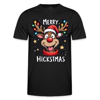 Weihnachten Rentier Rudolph - Männer Funktions-T-Shirt - Schwarz - Vorne - AI Model Male 178 dark (178cm)