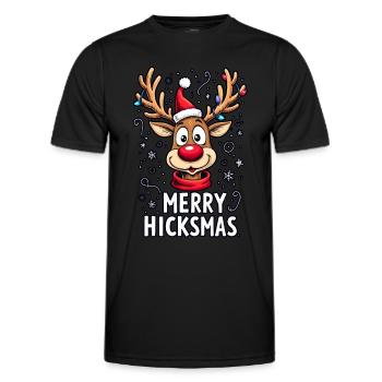 Renne de Noël Rudolph - T-shirt sport Homme - noir - Devant - AI Model Male 178 dark (178cm)