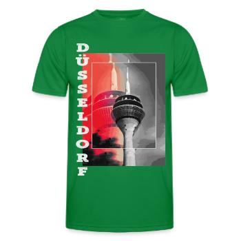 Dusseldorf Skyline TV Tower Germany City - Men's Functional T-Shirt - kelly green - Front - AI Model Male 178 dark (178cm)