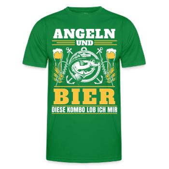Angeln und Bier - Männer Funktions-T-Shirt - Kelly Green - Vorne - AI Model Male 178 dark (178cm)