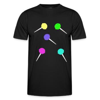 Süßigkeiten Kindergeburtstag naschen Lolli Kinder - Männer Funktions-T-Shirt - Schwarz - Vorne - AI Model Male 178 dark (178cm)