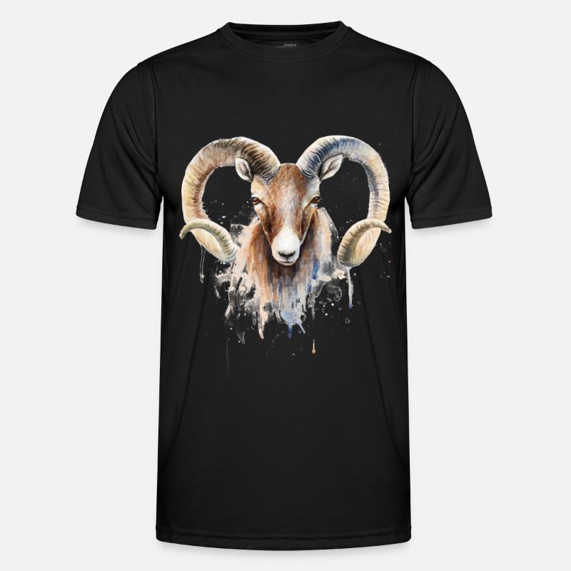 Sternzeichen Widder - Männer Funktions-T-Shirt - Schwarz