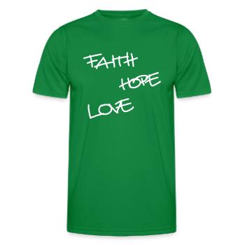 Foi Espérance Amour, Rosaire, Symbole, Croix, Dieu - T-shirt sport Homme - vert - Devant - AI Model Male 178 dark (178cm)