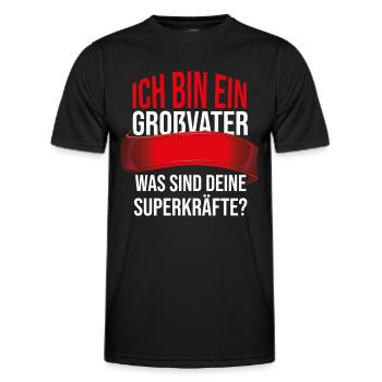 Ich bin ein Opa. Was sind deine Superkräfte? - Männer Funktions-T-Shirt - Schwarz - Vorne - AI Model Male 178 dark (178cm)