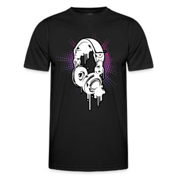 Casque de Musique DJ Equalizer Couleurs Electro - T-shirt sport Homme - noir - Devant - AI Model Male 178 dark (178cm)