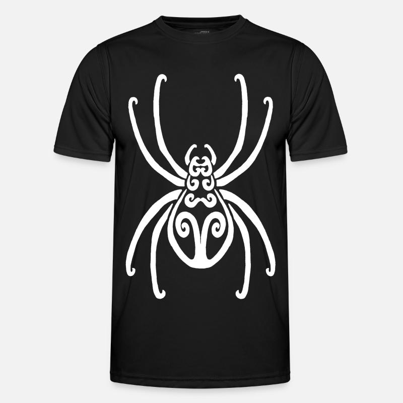 Weiße Spinne - Männer Funktions-T-Shirt - Schwarz
