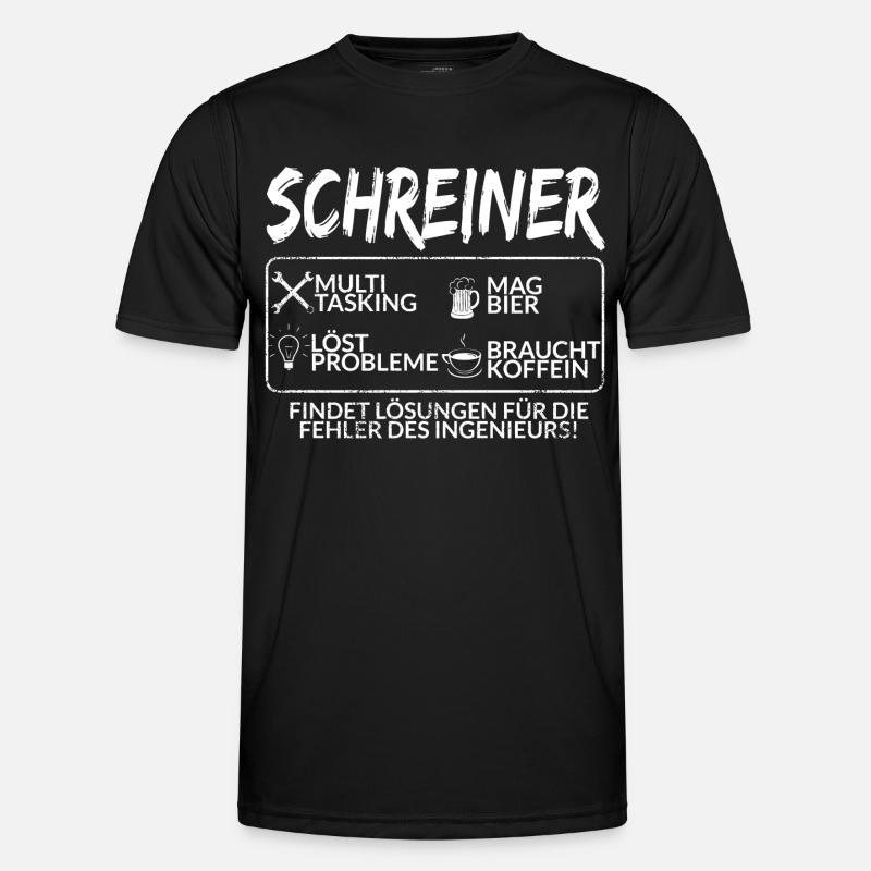 Der Schreiner - Männer Funktions-T-Shirt - Schwarz