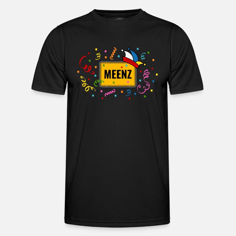 Meenz Fastnacht Fasching Ortsschild Narrenkappe Männer Funktions-T-Shirt