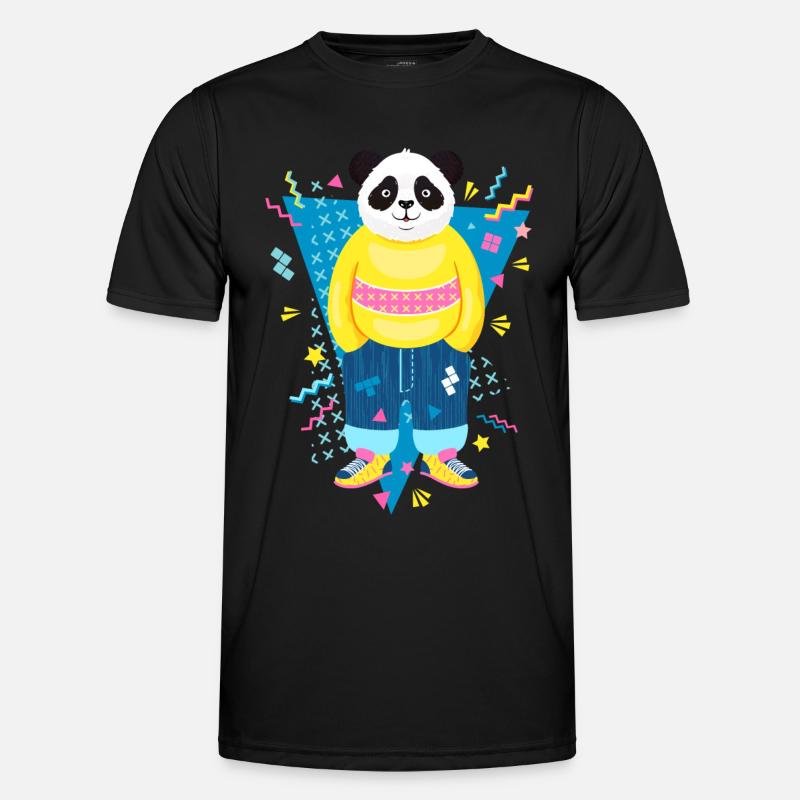 Cool 90s Style Panda - Men's Functional T-Shirt - black