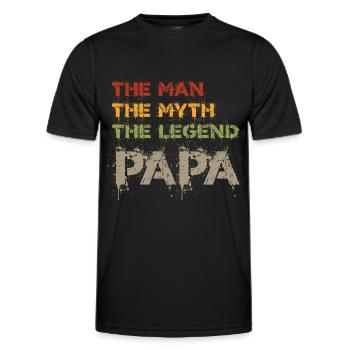 The Man The Myth The Legend Papa Vatertagsgeschenk - Männer Funktions-T-Shirt - Schwarz - Vorne - AI Model Male 178 dark (178cm)
