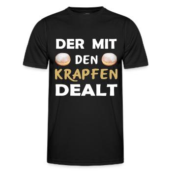 Der mit den Krapfen dealt Krapfen Verkäufer - Männer Funktions-T-Shirt - Schwarz - Vorne - AI Model Male 178 dark (178cm)