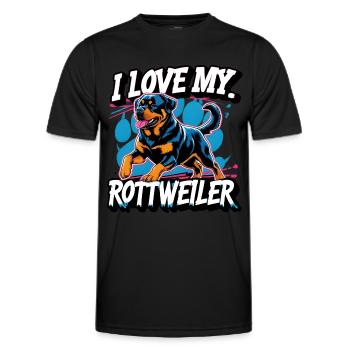 Ich Liebe mein Rottweiler - Männer Funktions-T-Shirt - Schwarz - Vorne - AI Model Male 178 dark (178cm)