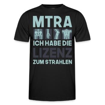 MTRA, Ich habe die Lizenz zum Strahlen, Radiologie - Männer Funktions-T-Shirt - Schwarz - Vorne - AI Model Male 178 dark (178cm)