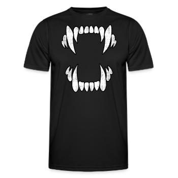 Unheimliche Wolfszähne - Männer Funktions-T-Shirt - Schwarz - Vorne - AI Model Male 178 dark (178cm)
