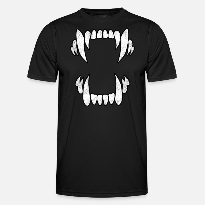 Unheimliche Wolfszähne - Männer Funktions-T-Shirt - Schwarz