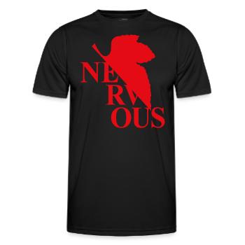 Parodie du logo EVA NERVous - T-shirt sport Homme - noir - Devant - AI Model Male 178 dark (178cm)