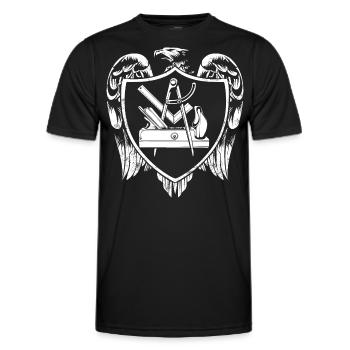 Carpenter's coat of arms - Men's Functional T-Shirt - black - Front - AI Model Male 178 dark (178cm)