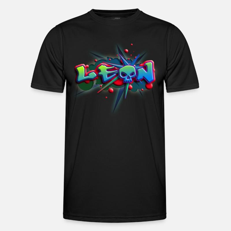 leon_a_012014 - Männer Funktions-T-Shirt - Schwarz