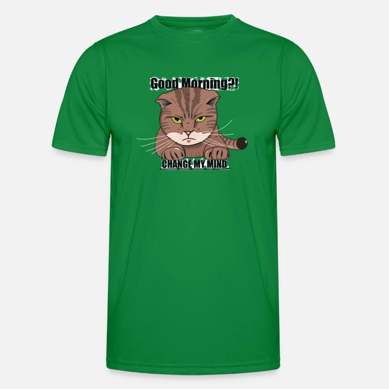 Good Morning Cat - Grumpy Men's Functional T-Shirt