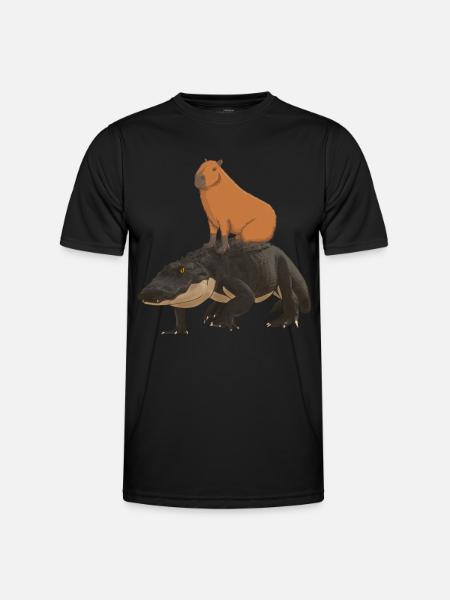 Capybara krokodille - Funktionsshirt til herrer - sort