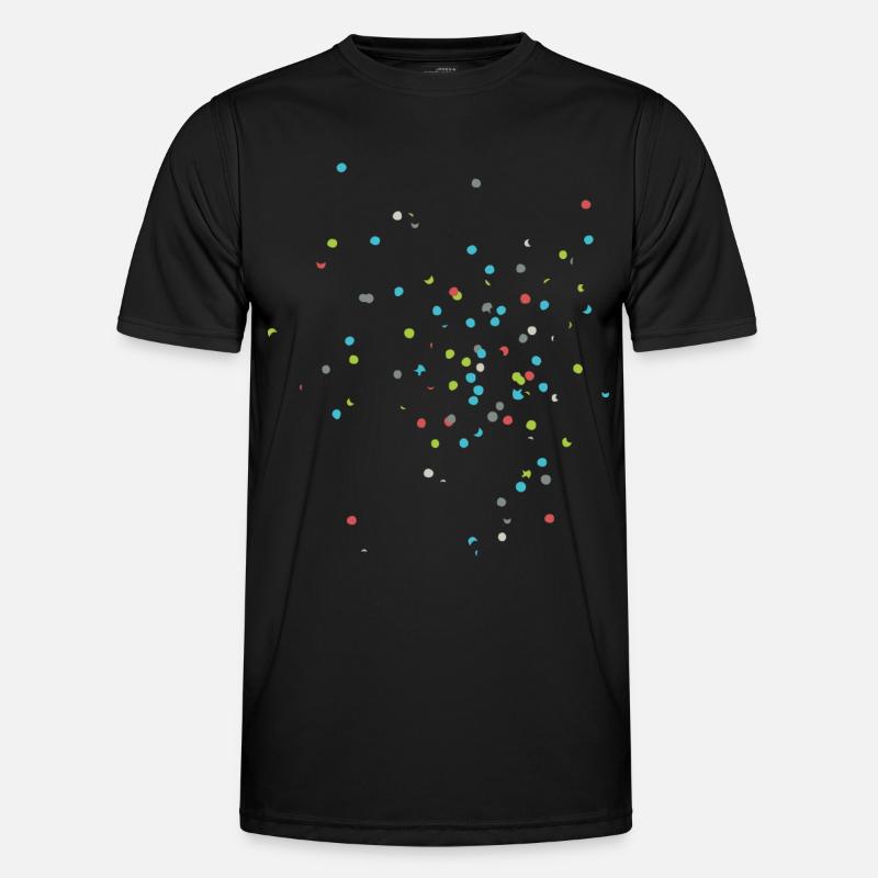 Konfetti - Männer Funktions-T-Shirt - Schwarz
