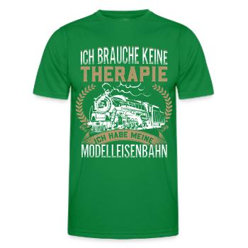 Modelleisenbahn Therapie - Männer Funktions-T-Shirt - Kelly Green - Vorne - AI Model Male 178 dark (178cm)