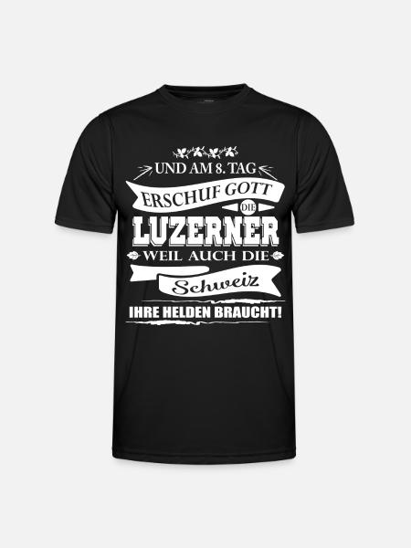 Luzerner-Schweiz - Männer Funktions-T-Shirt - Schwarz