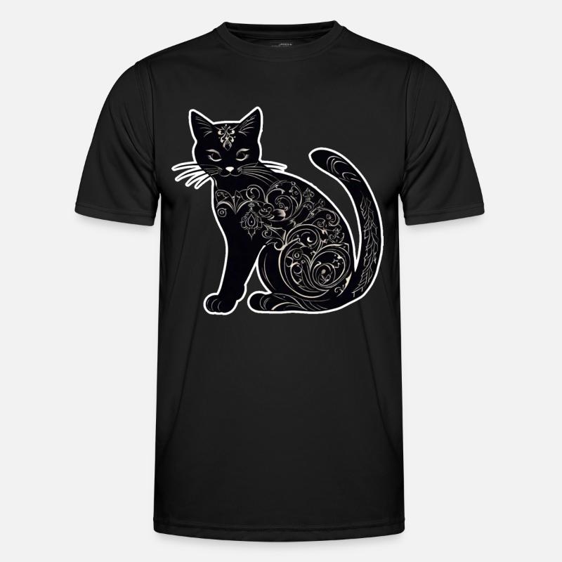 Mystical Black Cat - Men's Functional T-Shirt - black