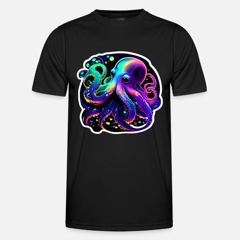 Psychedelic Octopus - Men's Functional T-Shirt - black