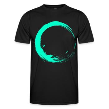 Cercle brosse design turquoise - T-shirt sport Homme - noir - Devant - AI Model Male 178 dark (178cm)