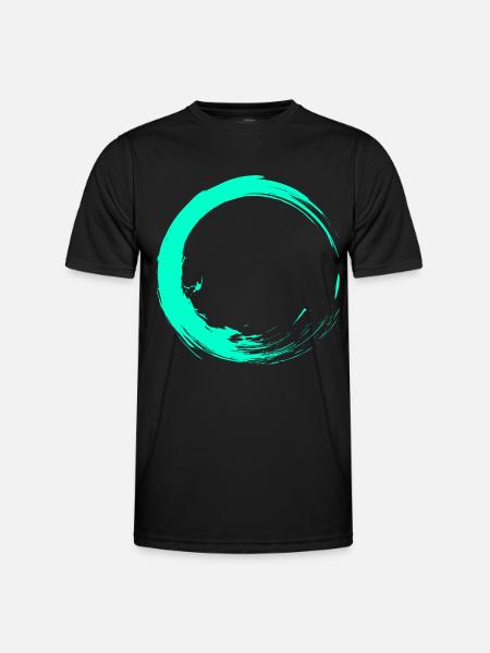 Circle brush design turquoise - Men's Functional T-Shirt - black