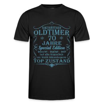 70. Geburtstag Mann 70 Jahre - Männer Funktions-T-Shirt - Schwarz - Vorne - AI Model Male 178 dark (178cm)