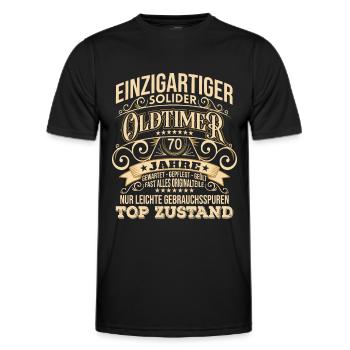 70. Geburtstag Mann 70 Jahre - Männer Funktions-T-Shirt - Schwarz - Vorne - AI Model Male 178 dark (178cm)