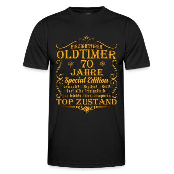 70. Geburtstag Mann 70 Jahre - Männer Funktions-T-Shirt - Schwarz - Vorne - AI Model Male 178 dark (178cm)