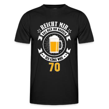 70. Geburtstag Mann 70 Jahre Geschenk - Männer Funktions-T-Shirt - Schwarz - Vorne - AI Model Male 178 dark (178cm)