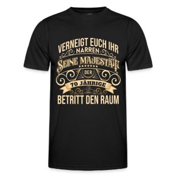 70. Geburtstag Mann 70 Jahre Geschenk - Männer Funktions-T-Shirt - Schwarz - Vorne - AI Model Male 178 dark (178cm)