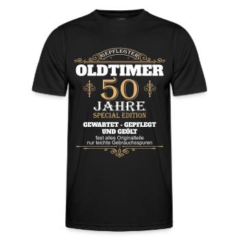 50. Geburtstag Mann Männer 50 Jahre Geschenk - Männer Funktions-T-Shirt - Schwarz - Vorne - AI Model Male 178 dark (178cm)