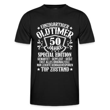 50. Geburtstag Mann Männer 50 Jahre Geschenk - Männer Funktions-T-Shirt - Schwarz - Vorne - AI Model Male 178 dark (178cm)