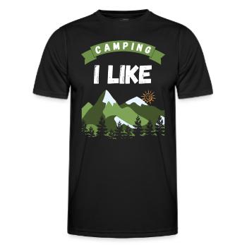 Camping que j’aime - Design - T-shirt sport Homme - noir - Devant - AI Model Male 178 dark (178cm)