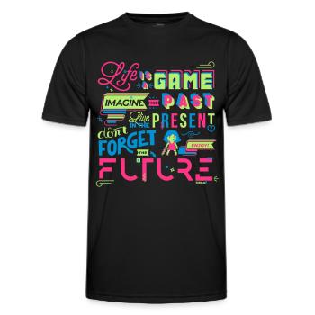 Life is a Game - T-shirt sport Homme - noir - Devant - AI Model Male 178 dark (178cm)